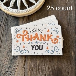 3/$20📦 25 Thank You cards for orders - orange and blue